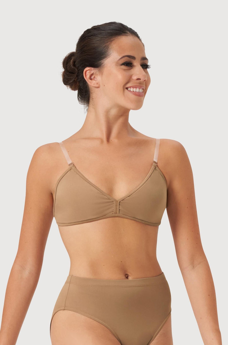 333 Seamless Dance Bra with Removable Cups and Clear Back Strap - Lindens  Dancewear