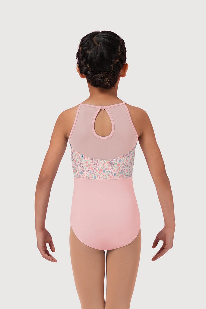  LM51241G - Mirella Ditsy Floral Keyhole Back Girls Cami Leotard in  colour
